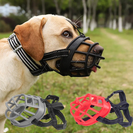 Comfy Soft Silicone Big Dog Muzzles for Medium Large Dogs Adjustable Strong Basket Pet Mouth Mask Labrador Pitbull Accessories