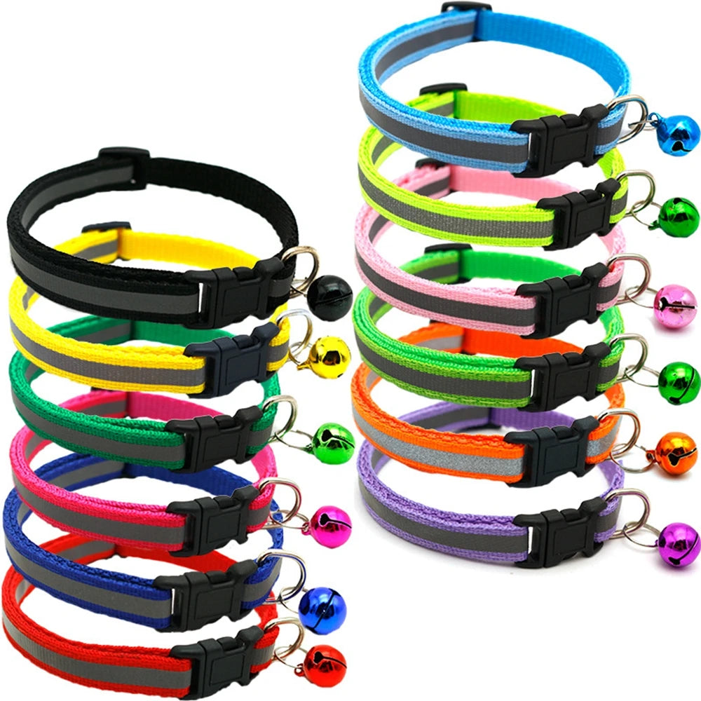 Reflektierendes Hundehalsband aus Nylon, Nachtsicherheit, blinkend, leuchtend, verstellbare Hundeleine, Haustierhalsband für Katzen und kleine Hunde, Heimtierbedarf