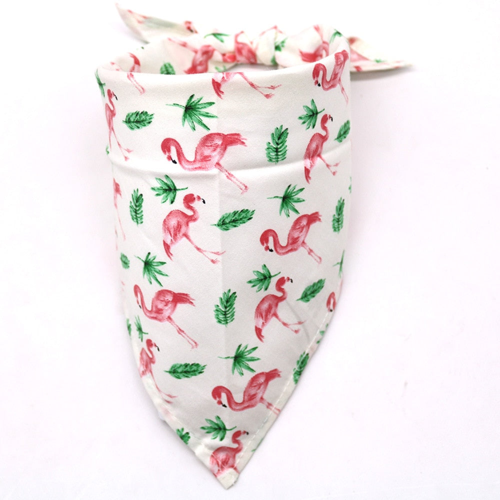 Flamingo-Druck-Haustier-Hundehalstuch, kleiner Hund, Katze, Schal, verstellbare Baumwolle, Hundewelpen-Bandanas, Lätzchen, Sommer-Haustier-Hundepflege-Zubehör