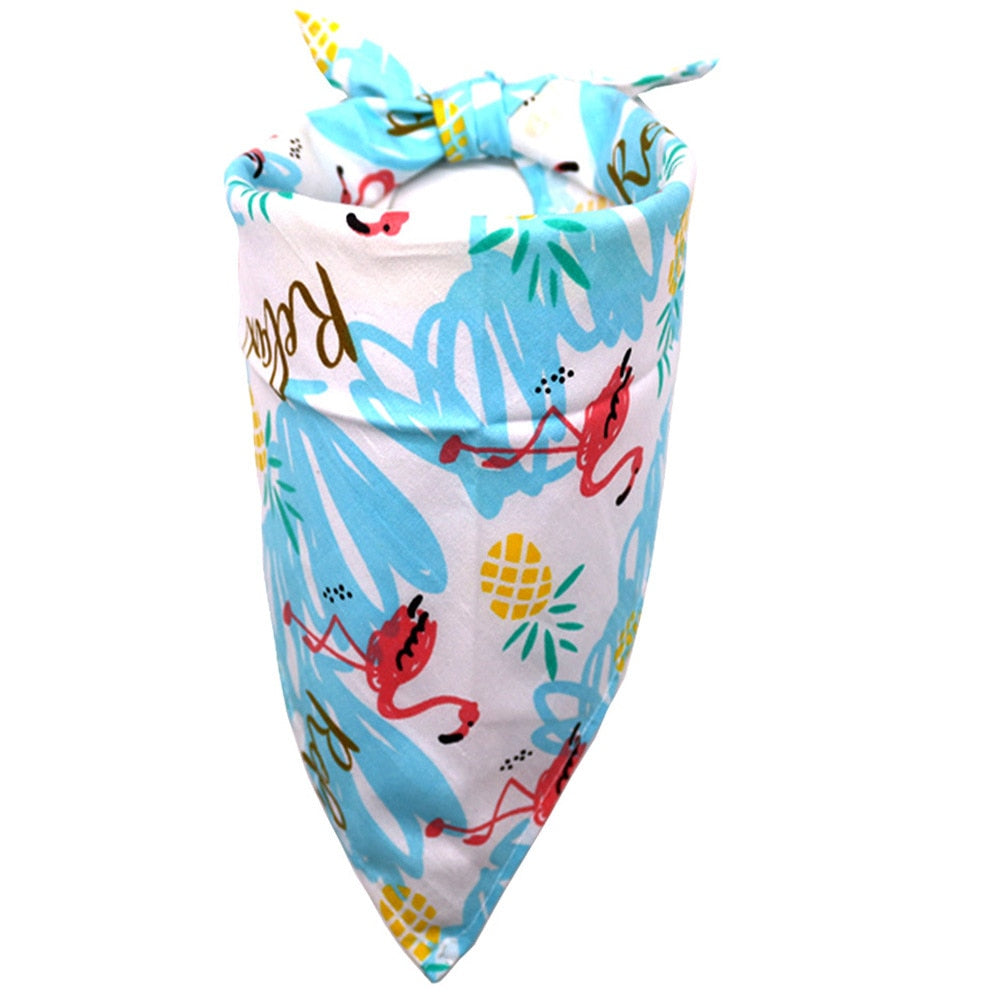 Flamingo-Druck-Haustier-Hundehalstuch, kleiner Hund, Katze, Schal, verstellbare Baumwolle, Hundewelpen-Bandanas, Lätzchen, Sommer-Haustier-Hundepflege-Zubehör