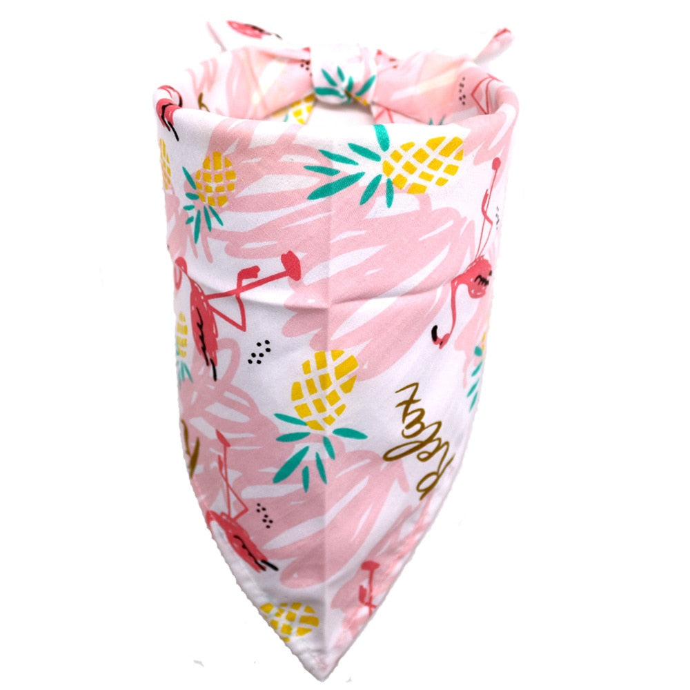 Flamingo-Druck-Haustier-Hundehalstuch, kleiner Hund, Katze, Schal, verstellbare Baumwolle, Hundewelpen-Bandanas, Lätzchen, Sommer-Haustier-Hundepflege-Zubehör