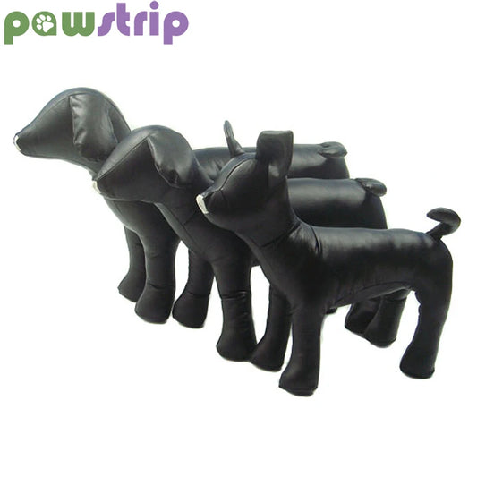 pawstrip 1 Stück Hundepuppe aus Leder, stehende Position, Hundemodelle, PetShop-Display für Kleidung, Bekleidung, Halsband, Haustier-Hundespielzeug