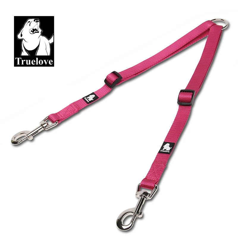 Truelove Nylon-Doppel-Hundeleine für zwei Hunde, Koppler, keine Verwicklung, Haustierleine für große und kleine Hunde, zum Training und Laufen, TLH2372