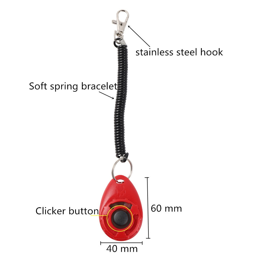 Hundetraining Clicker Haustier Katze Kunststoff Neue Hunde Click Trainer Hilfsmittel Werkzeuge Verstellbare Handschlaufe Sound Schlüsselanhänger Hundezubehör