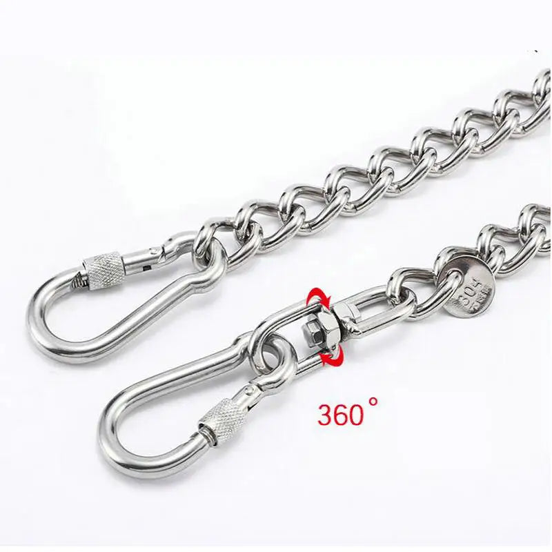 HQ LC02 100 % Edelstahl 304 nahtlos ohne Knoten Jack Link Kette Haustier Hundeleine kleine große Hunde Leine mit Halsbandgriff