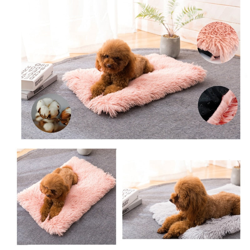 Winter Hundebett Matte Weiches Fleece Haustier Kissen Haus Warm Puppy Katze Schlafen Bett Decke Für Kleine Große Hunde Katzen zwinger Cama Perro