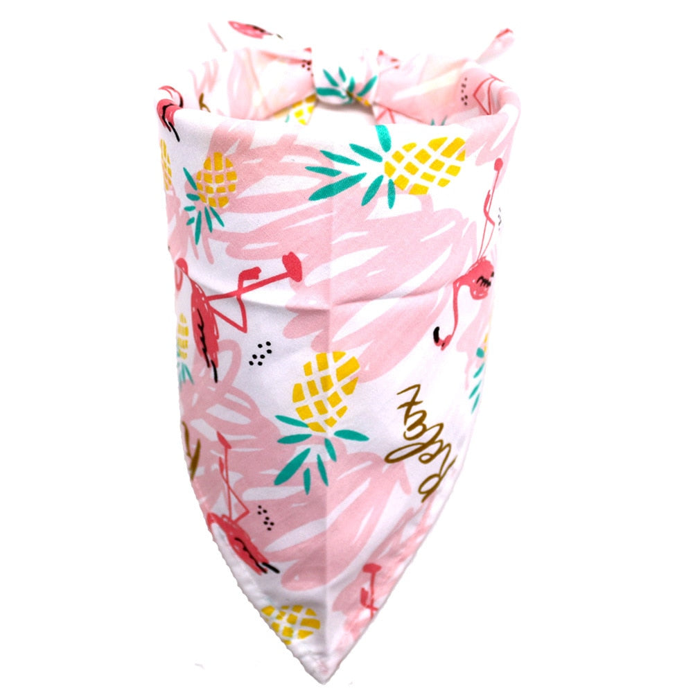 Flamingo-Druck-Haustier-Hundehalstuch, kleiner Hund, Katze, Schal, verstellbare Baumwolle, Hundewelpen-Bandanas, Lätzchen, Sommer-Haustier-Hundepflege-Zubehör