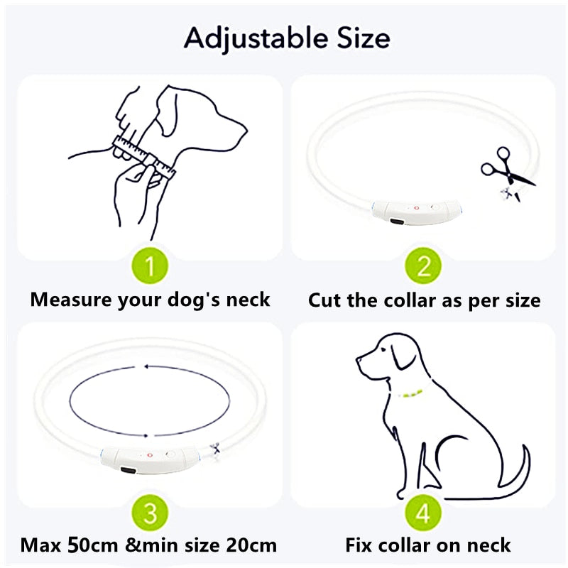 Hundehalsband mit LED-Licht, abnehmbar, leuchtende USB-Aufladung, leuchtende Leine für große Katzenhalsbänder, kleine helle Labrador-Haustiere, Hundeprodukte