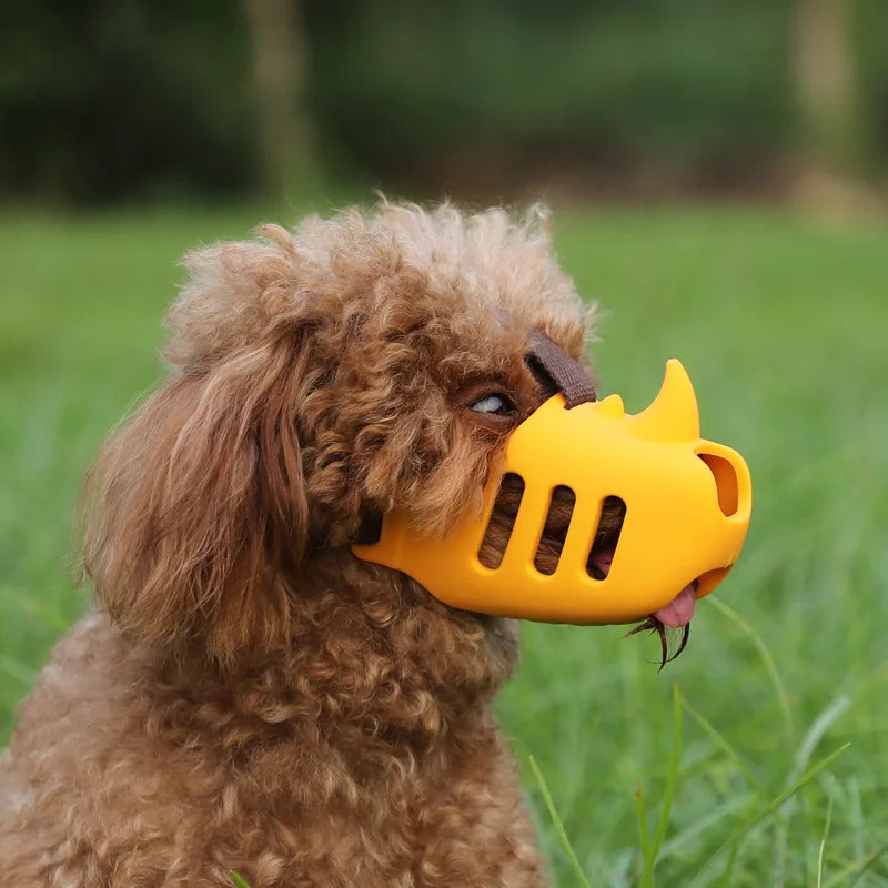 Silikon-Maulkorb für Hunde, kann Wasser trinken, Anti-Beiß-Mundmaske für kleine, mittelgroße und große Hunde, verstellbar, sicher, atmungsaktiv, Heimtierbedarf