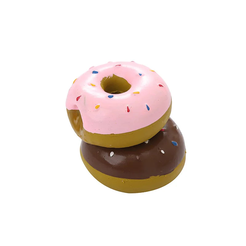 1PC Donut Hund Kauen Spielzeug Sound Spielzeug Simulation Donuts Schleifen Reinigung Zahn Relief Hund Spielzeug Игрушки Для Собак Mascotas Perro