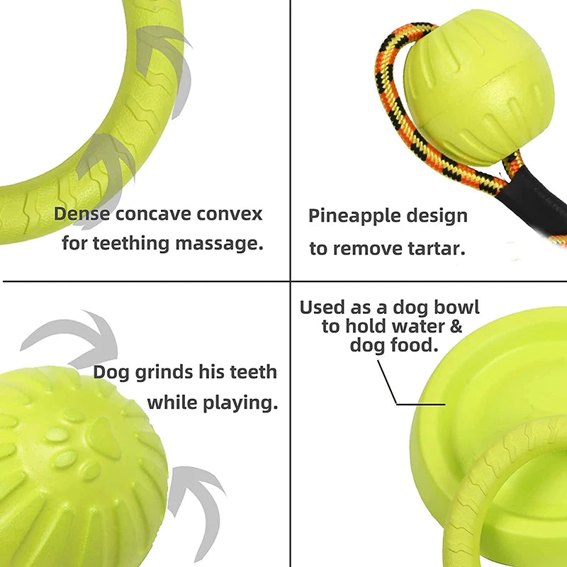 Pet Flying Discs Training Ring Puller Hundespielzeug für große große Hunde Bissfestes Kauballspielzeug Schwimmendes interaktives Welpenzubehör