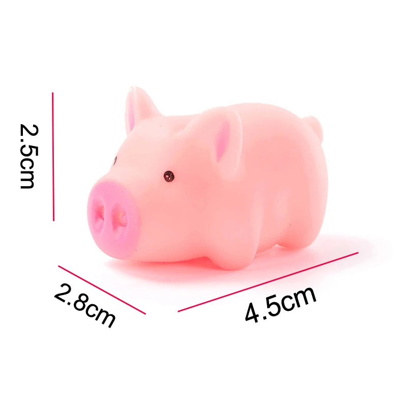 Mini-Hundespielzeug, süßes rosa Schwein, schreiendes Haustierspielzeug aus Gummi, Quietsch- und Kauspielzeug, Geschenke für Zuhause, Ornamente, 4,5 cm