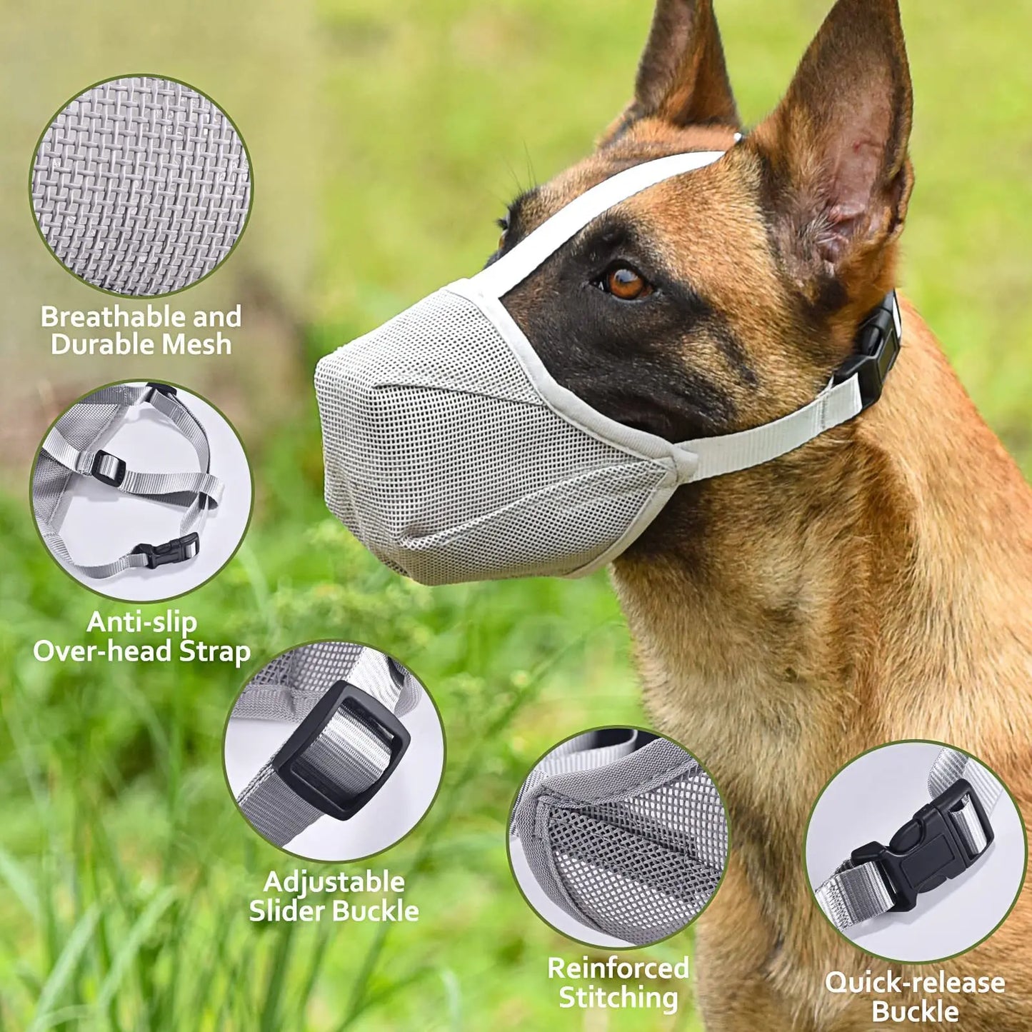 Pet Dog Muzzles Adjustable Breathable Dog Mouth Cover Anti Bark Bite Mesh Dogs Mouth Muzzle Mask For Dogs