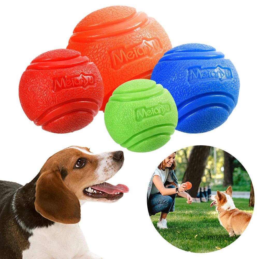 Hundespielzeug, Hüpfball, bissfester, massiver Ball aus Gummi, Kauspielzeug für den Außenbereich, Werfen, Apportieren, Hundetrainingszubehör