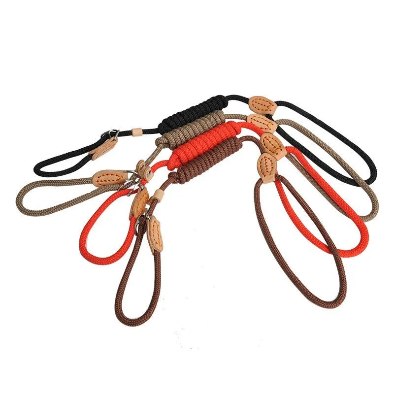 P-Ketten-Hundeleine, Schlupfhalsband, Haustier-Spazierleine, Nylon-Hunde-Bergsteigerseil, Welpen-Haustier-Traktion für kleine, mittelgroße und große Hunde