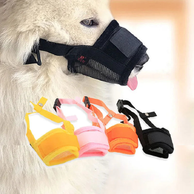 Pet Dog Adjustable Mask Mesh Breathable Muzzles Small Large Dog Mouth Muzzle Anti Bark Bite Chew 1PC