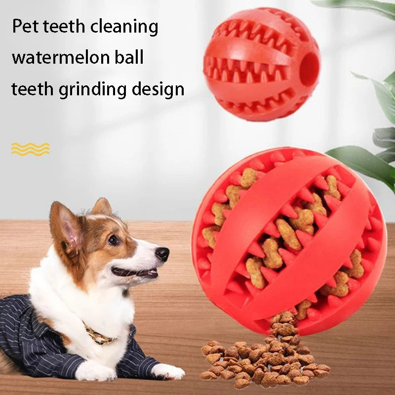 Natural Rubber Pet Dog Toys Dog Chew Toys Tooth Cleaning Treat Ball Extra-tough Interactive Elasticity Ball for Pet Accessories