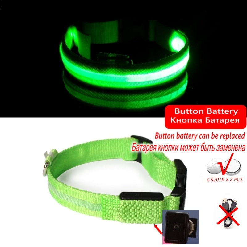 Led Hundehalsband Licht Anti-verloren Kragen Für Hunde Welpen Nacht Leuchtende Liefert Pet Produkte Zubehör USB Lade/Batterie