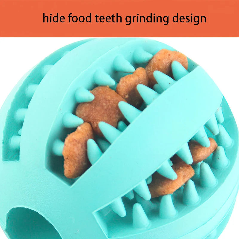 Natural Rubber Pet Dog Toys Dog Chew Toys Tooth Cleaning Treat Ball Extra-tough Interactive Elasticity Ball for Pet Accessories