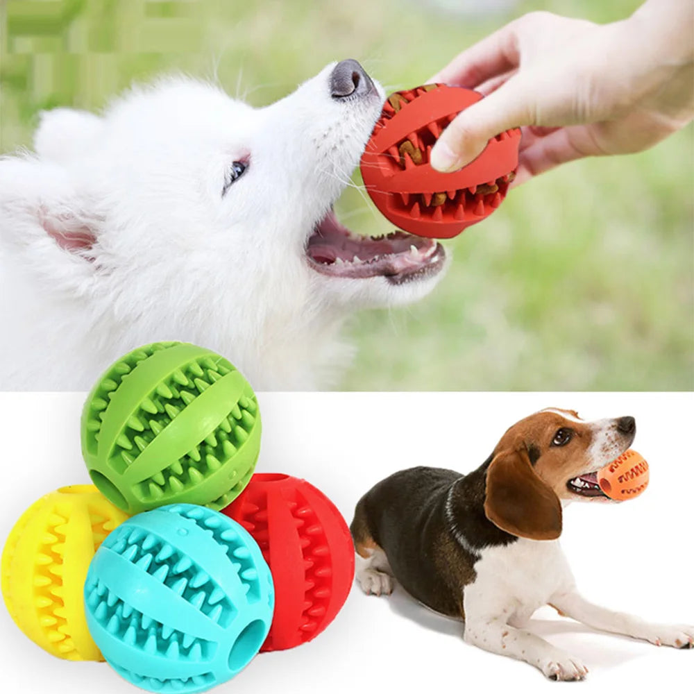 Dog Toys Stretch Rubber Leaking Ball Funny Interactive Pet Tooth Cleaning Balls Bite Resistant Chew Toys 5cm/6cm/7cm/9cm/11cm