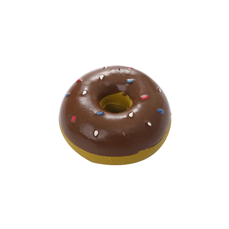 1PC Donut Hund Kauen Spielzeug Sound Spielzeug Simulation Donuts Schleifen Reinigung Zahn Relief Hund Spielzeug Игрушки Для Собак Mascotas Perro