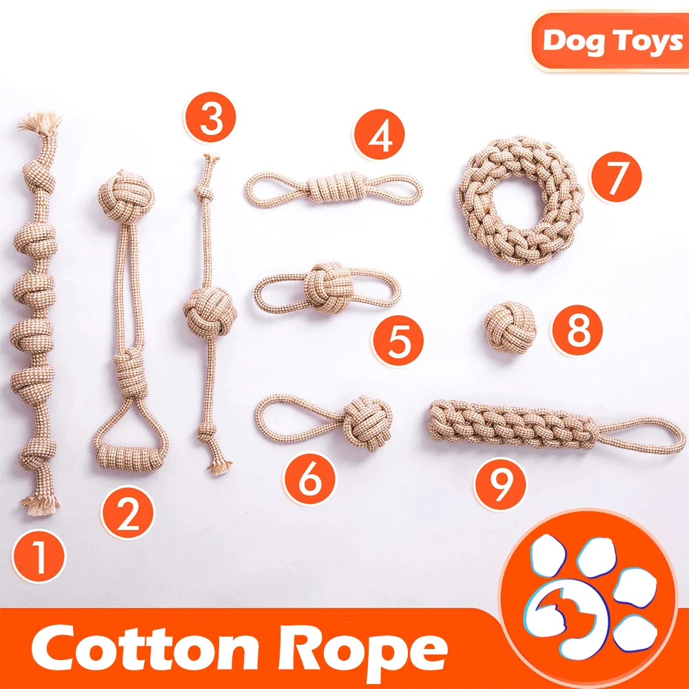 Interactive Cotton Rope Dog Toys for Small Medium Dogs Tug of War Durable Bite Toy for Pet Chihuahua Pug Bichon Christmas Gift