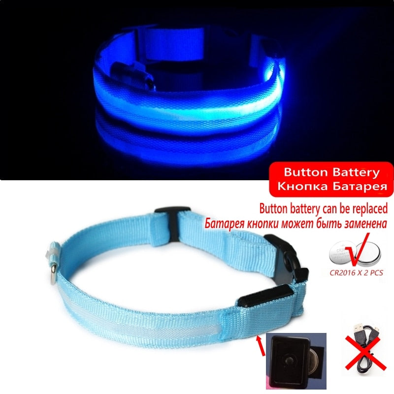 Led Hundehalsband Licht Anti-verloren Kragen Für Hunde Welpen Nacht Leuchtende Liefert Pet Produkte Zubehör USB Lade/Batterie