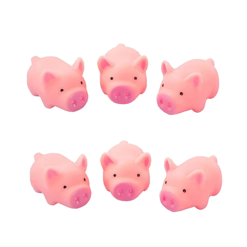 Mini-Hundespielzeug, süßes rosa Schwein, schreiendes Haustierspielzeug aus Gummi, Quietsch- und Kauspielzeug, Geschenke für Zuhause, Ornamente, 4,5 cm