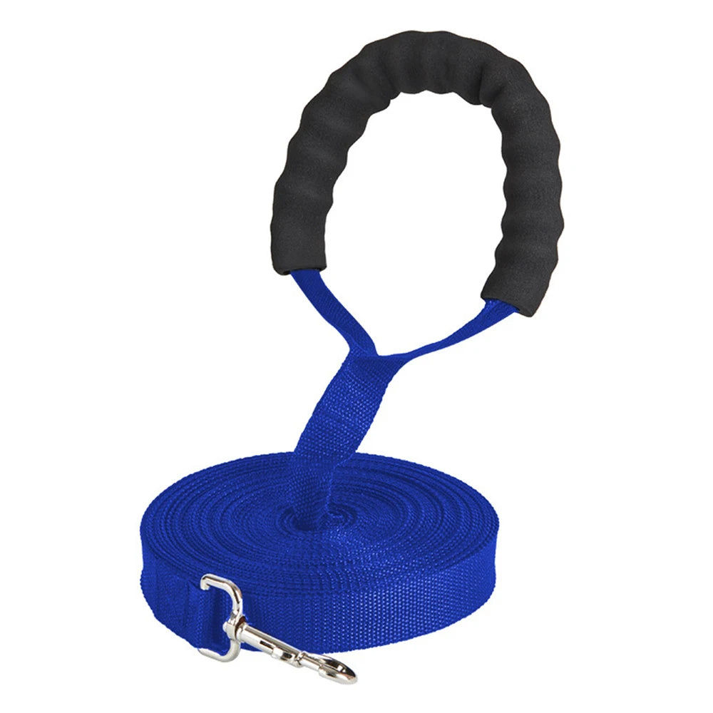 Lange Nylonleine mit komfortablem Schwammgriff für Hunde, Schlüsselband, Outdoor-Trainingsspaziergang, 1,8 m, 3 m, 6 m, 10 m, 15 m, 20 m, 30 m, 50 m, Hundeleine