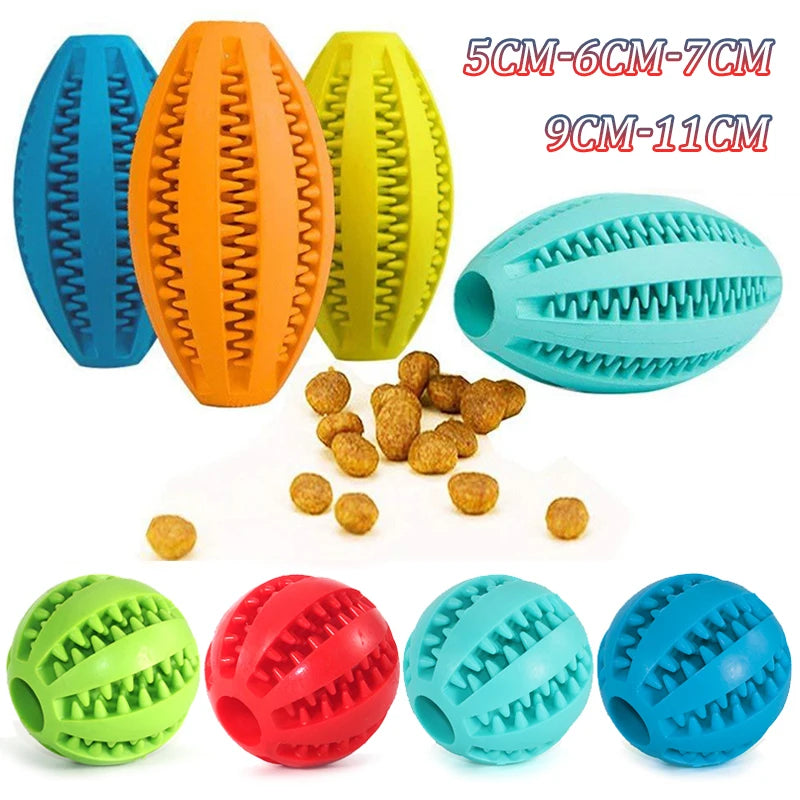 Dog Toys Stretch Rubber Leaking Ball Funny Interactive Pet Tooth Cleaning Balls Bite Resistant Chew Toys 5cm/6cm/7cm/9cm/11cm