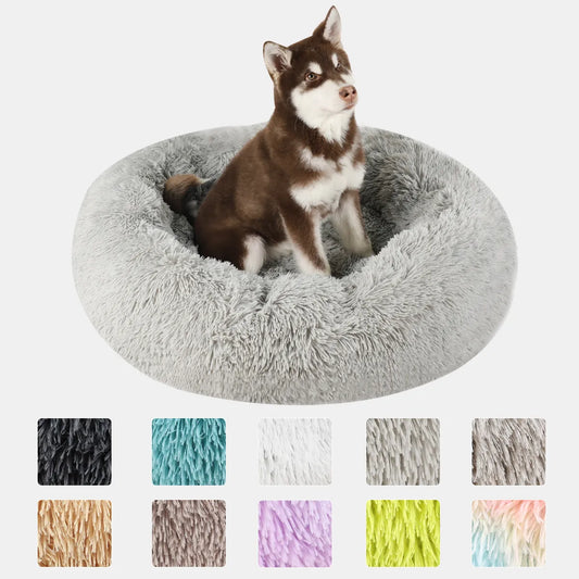 Hundebett Donut, groß, rund, Korb, Plüschbetten für Hunde, mittelgroßes Zubehör, flauschiger Zwinger, kleine Welpen, waschbar, Haustiere, Katzenprodukte