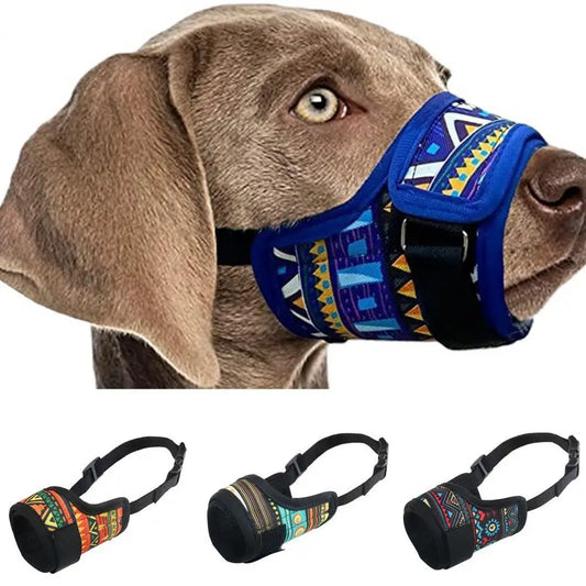 Adjustable Dog Muzzle Buckle Design Breathable High Elasticity Puppy Muzzle Pet Face Protector for Small Medium Large Dogs 