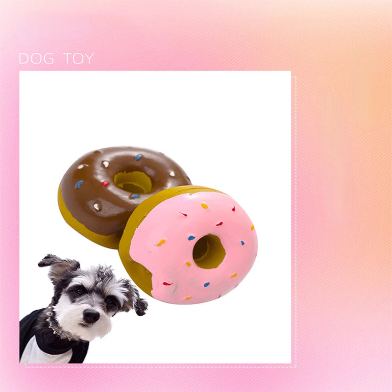 1PC Donut Hund Kauen Spielzeug Sound Spielzeug Simulation Donuts Schleifen Reinigung Zahn Relief Hund Spielzeug Игрушки Для Собак Mascotas Perro