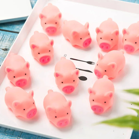 Mini-Hundespielzeug, süßes rosa Schwein, schreiendes Haustierspielzeug aus Gummi, Quietsch- und Kauspielzeug, Geschenke für Zuhause, Ornamente, 4,5 cm