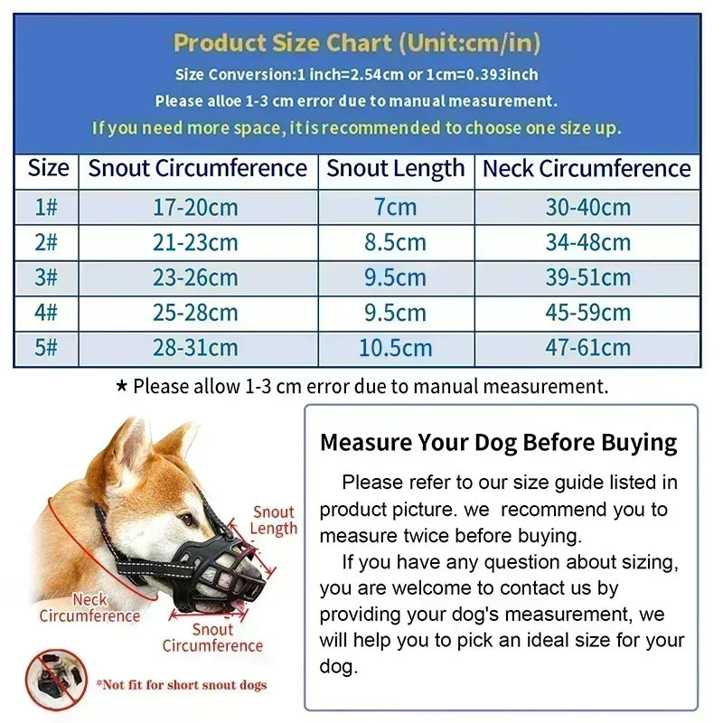 Verstellbarer Maulkorb für Hunde mit weichem Kleber, Anti-Beiß- und Kaumaske, atmungsaktiver Maulkorb für Hunde, langlebige, robuste Korbmaske, Maulkorb für Hunde