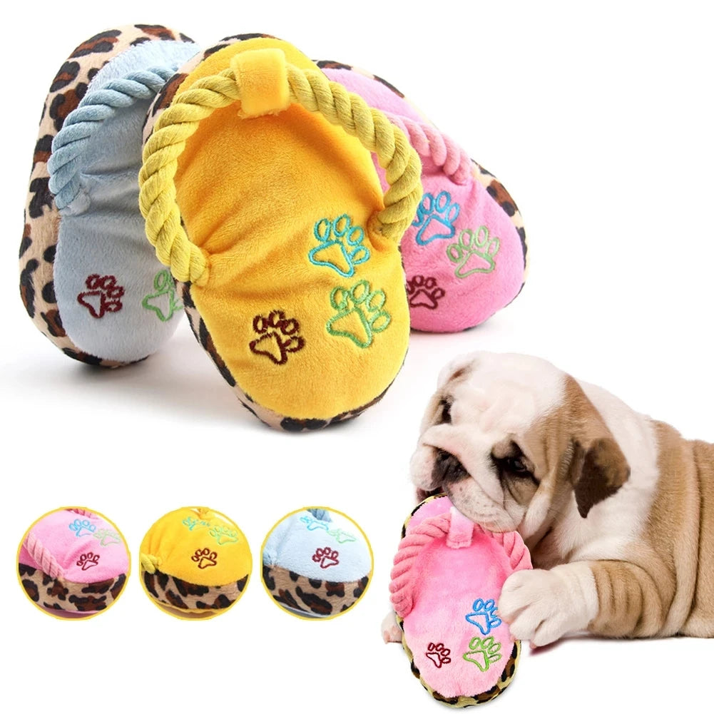 Funny Pet Dog Toys Plush Slippers Bite Chicken Leg Shoe Shape  Small And Medium-Sized Dog Outdoor Training Cat Relieve Anxiety