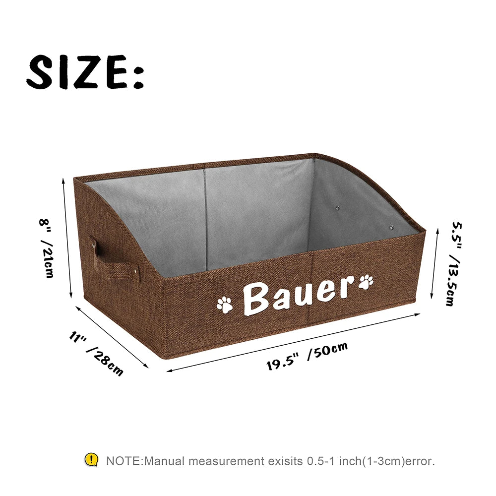 Benutzerdefinierte Hundespielzeugbox, Aufbewahrungsbehälter für Hundezubehör mit Griffen, Haustier-Organizer, Aufbewahrungskorb für Spielzeug, Kleidung, Decken, Leinen, Mops