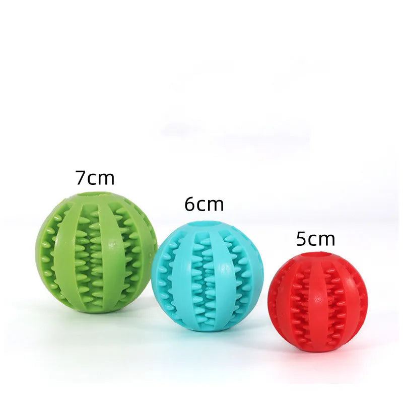 Natural Rubber Pet Dog Toys Dog Chew Toys Tooth Cleaning Treat Ball Extra-tough Interactive Elasticity Ball for Pet Accessories