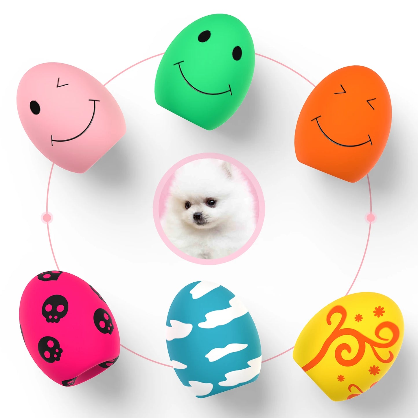 Rubber Puppy Toys 8 Pcs Dog Ball Squeak Sound  for Small Large Dogs Interactive Pet Supplies Pet Puppy Toys Accessories