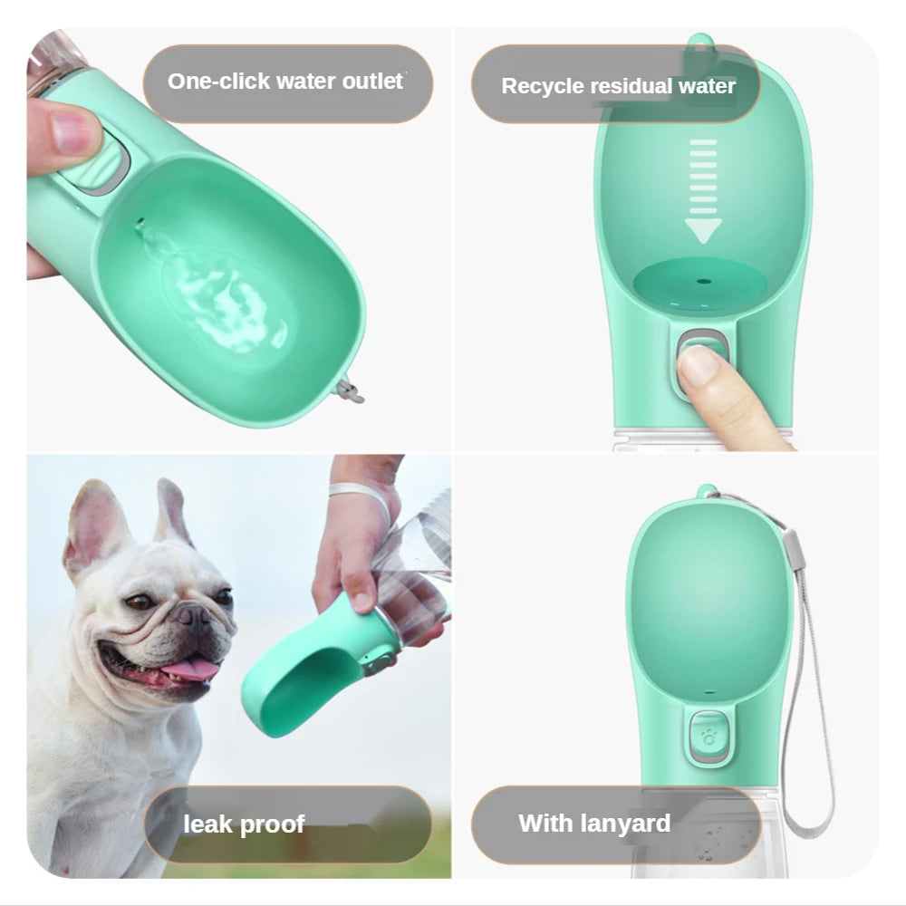 Wasserflasche für Hunde, tragbar, für unterwegs, auslaufsicher, Futternapf für Katzen, Trinkbrunnen für Spaziergänge im Freien, Trinkflasche für Hunde