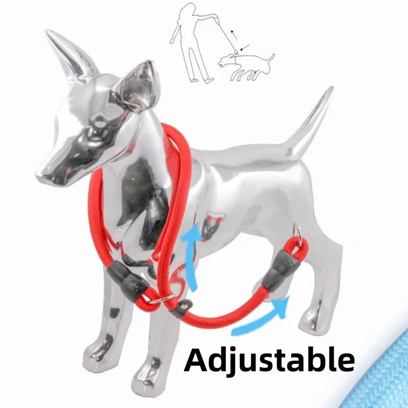 Hundehalsband P-Kette zum Gassigehen mit dem Hund Verstellbares Hundehalsband P-Seil Haustierhalsbänder Nylon Hundegeschirr Welpentrainingsseil Heimtierbedarf