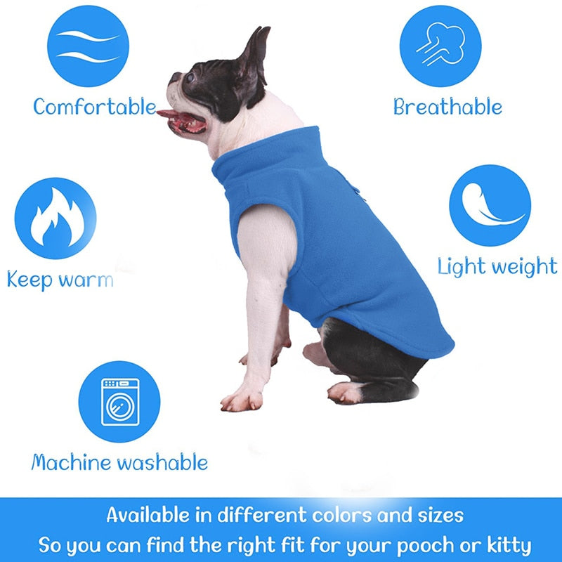 Winter Fleece Haustier Hund Kleidung Welpen Kleidung Französisch Bulldogge Mantel Mops Kostüme Jacke Für Kleine Hunde Chihuahua Weste Yorkie Kätzchen