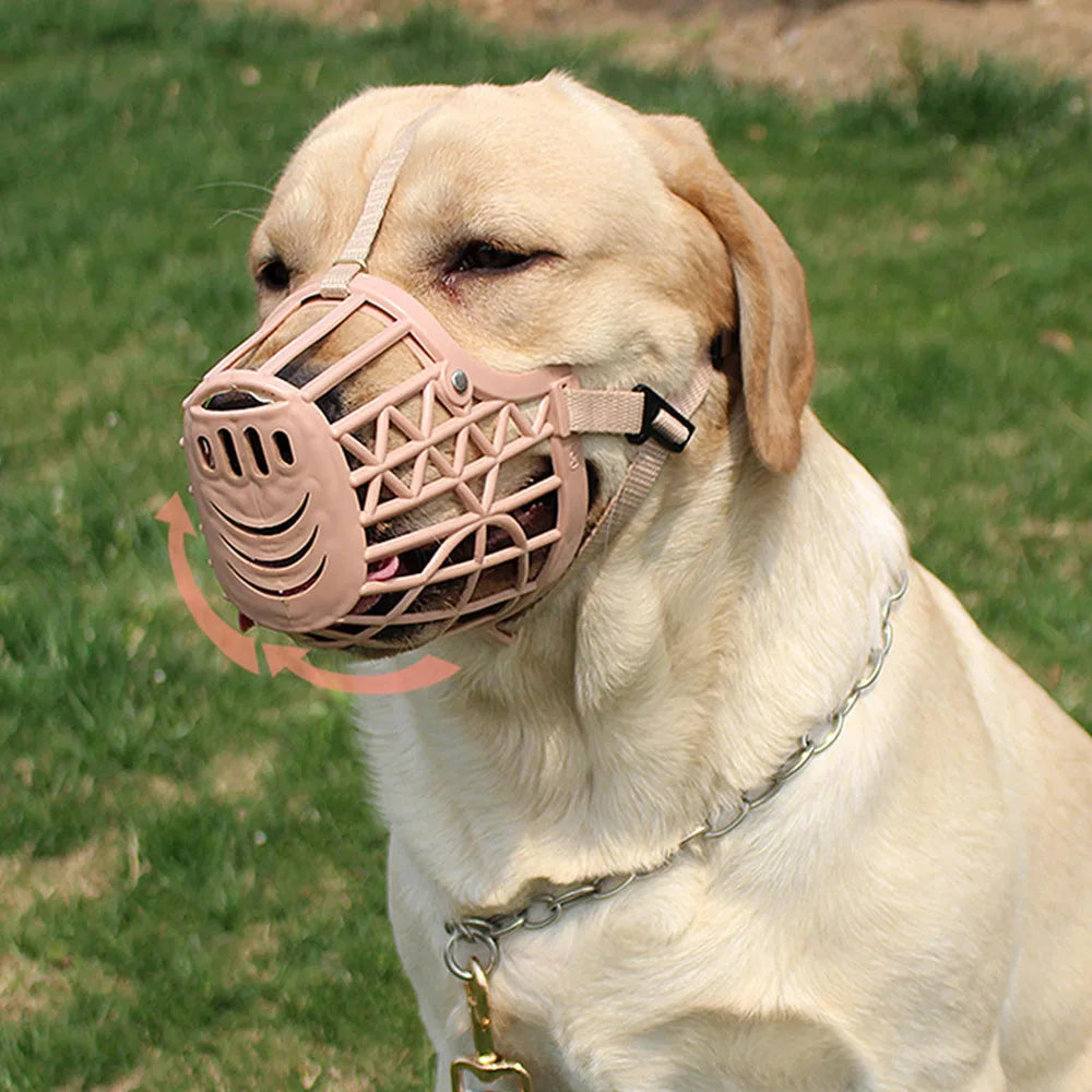 Dog Muzzle Plastic Basket Mask Cage Mouth Mesh For Dogs Lightweight Anti-Biting Barking