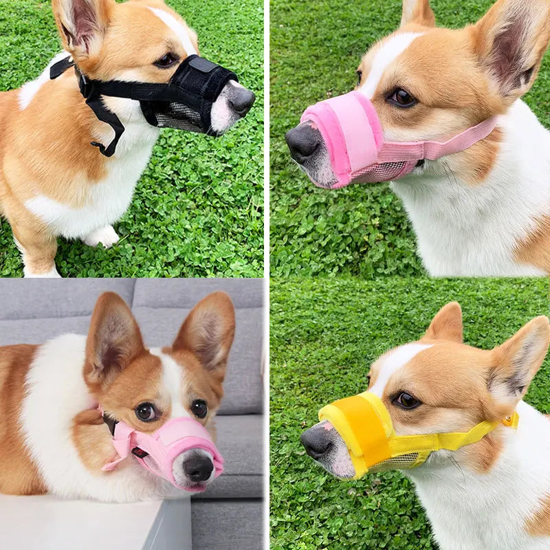 Adjustable Anti Barking Pet Dog Muzzle For Small Large Dogs Mask Muzzles Stop Biting Barking Nylon Straps Pet Dog Accessories