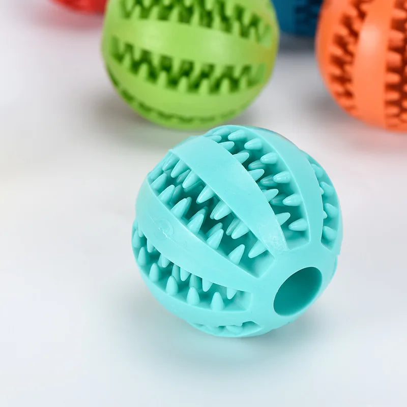 Natural Rubber Pet Dog Toys Dog Chew Toys Tooth Cleaning Treat Ball Extra-tough Interactive Elasticity Ball for Pet Accessories