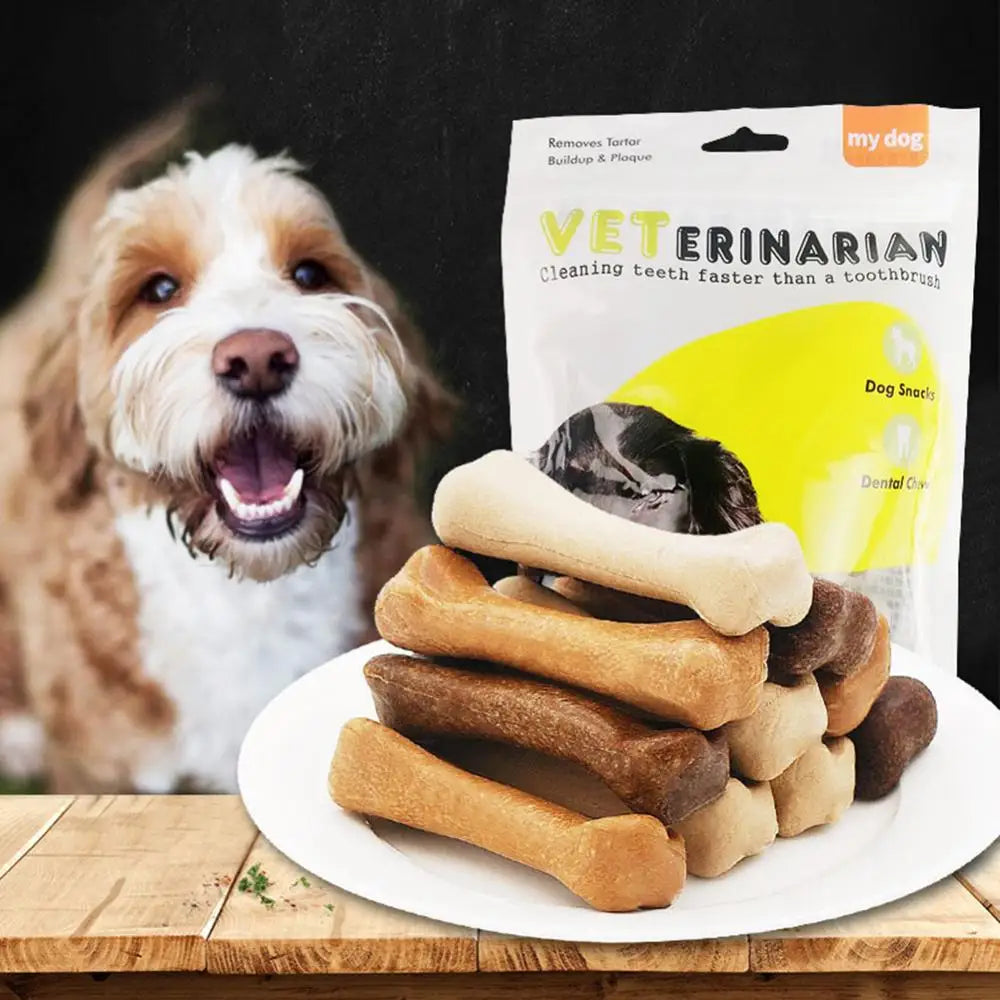 30 Stück Hundeknochen Molar Stick Snacks Leckerlis Kauspielzeug Mundhygiene Spielzeug Leder Rindsleder Zahnreinigungsstick für Welpenzubehör