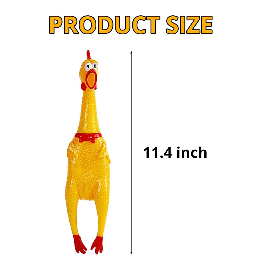 Yellow Screaming Chicken Dog Toys Novelty and Durable Chew Toy Sound Squeeze Screaming Toy