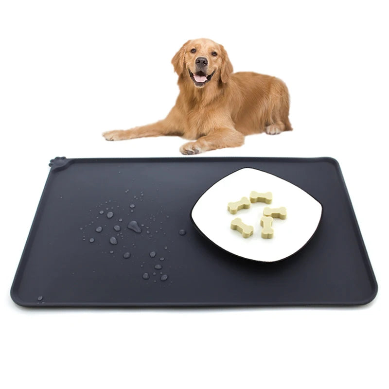 ilicone Waterproof Pet Mat For Dog Cat Pet Food Pad Pet Bowl Drinking Mat Dog Feeding Placemat Portable Outdoor Feeding