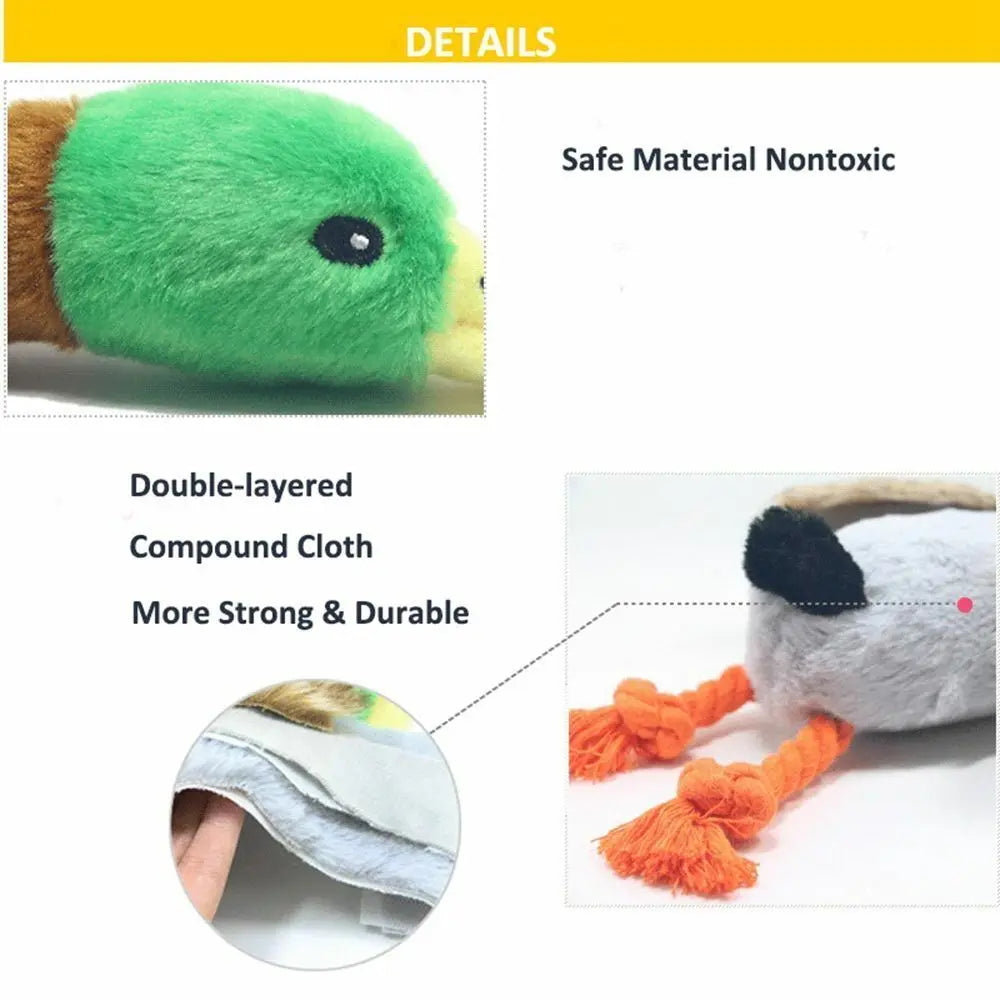 Funny Pet Toy Duck Shape Chew Toys For Dogs Squeaker Puppy Squeak Molar Teeth Dog Rope Toy Interactive Training Dog Accessories