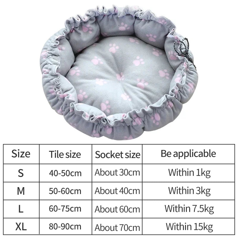 Super Soft Warm  Adjustable Drawstring  Fluffy Dog Bed Cushion Pet Sleeping Basket for Cats Small Dog Pet Panier Pour Chien